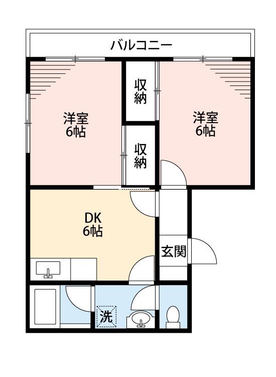 エルムマンション(2DK/3階)の間取り写真