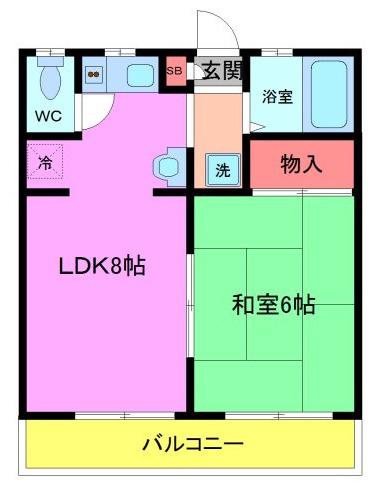 S-FLAT(1LDK/1階)の間取り写真