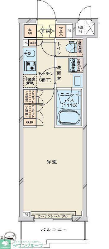 ルーブル川崎鷺沼(1K/3階)の間取り写真