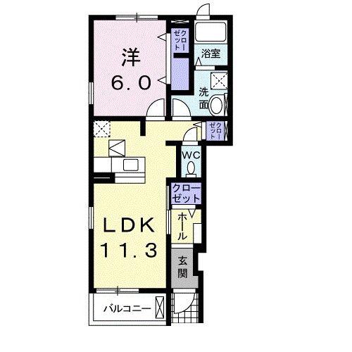 エトワール・K(1LDK/1階)の間取り写真