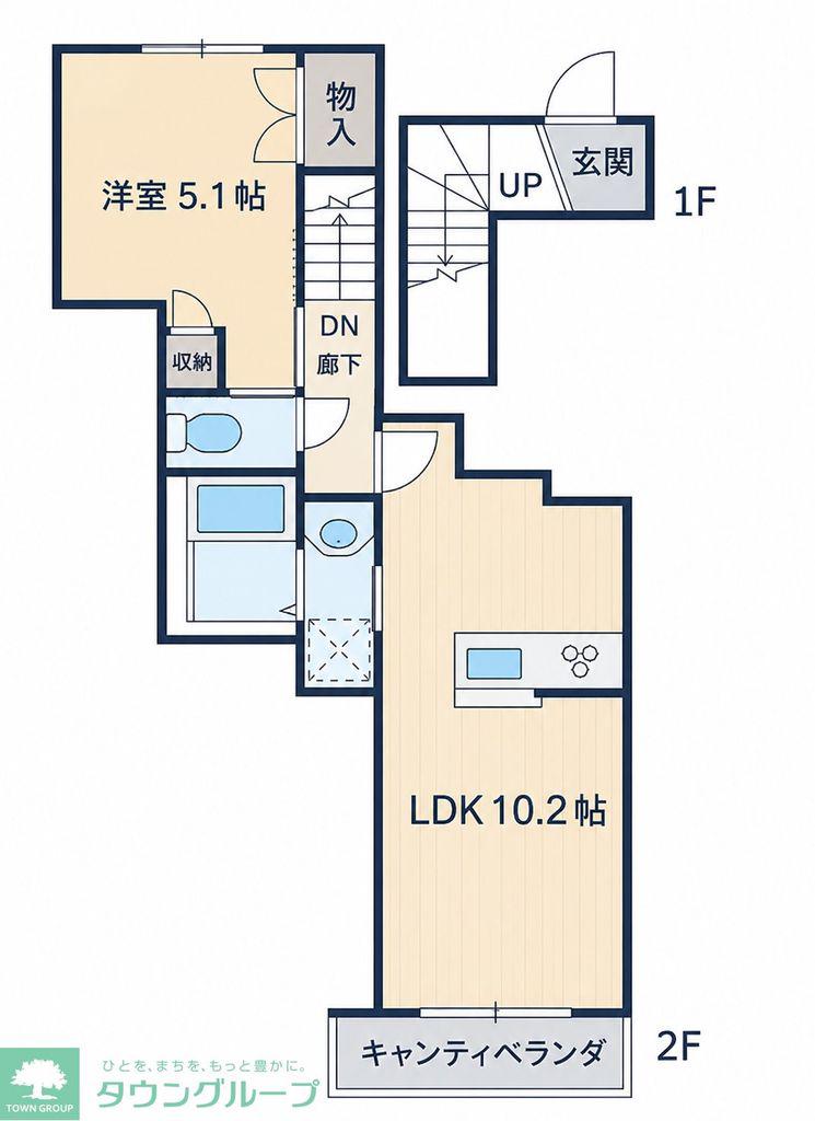 パレス氷川(1LDK/2階)の間取り写真