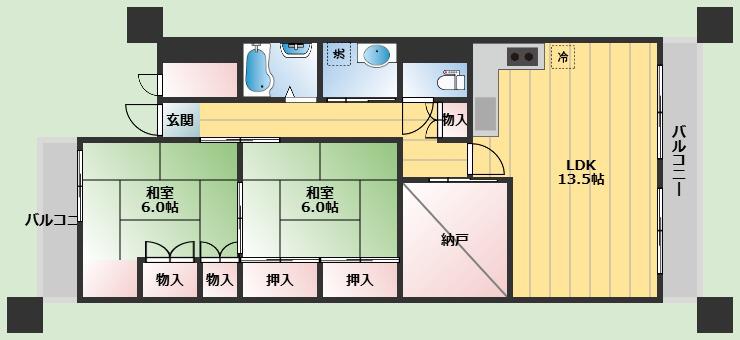 ORIENTCITY池田(2SLDK/4階)の間取り写真