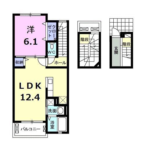 サンリット王禅(1LDK/3階)の間取り写真