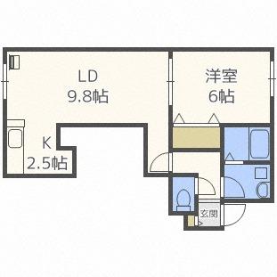 アメニティヒル(1LDK/2階)の間取り写真