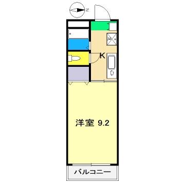 メゾングロワール(1K/1階)の間取り写真