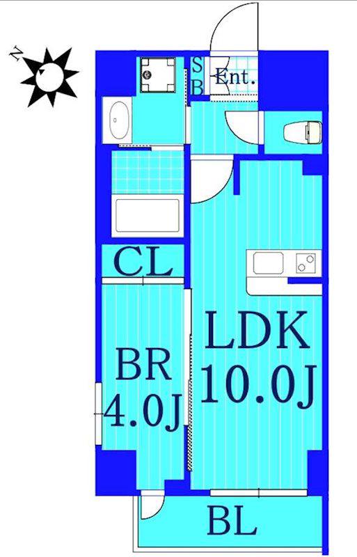 ヨコハマシギョウBLD(1LDK/7階)の間取り写真