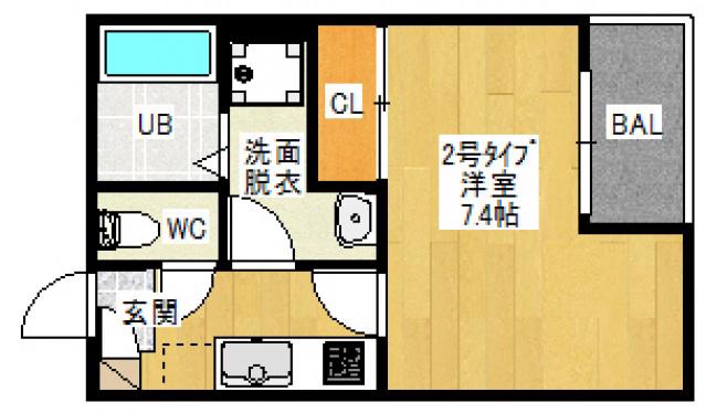 REGALEST奥田(1K/3階)の間取り写真