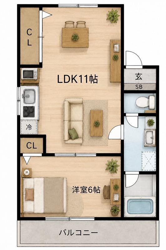 谷川ハイツ(2DK/2階)の間取り写真