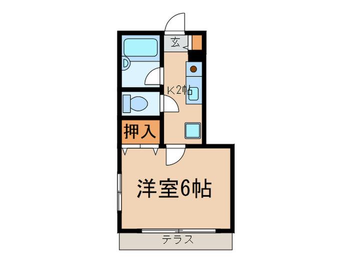 S・FIRST砧(1K/1階)の間取り写真