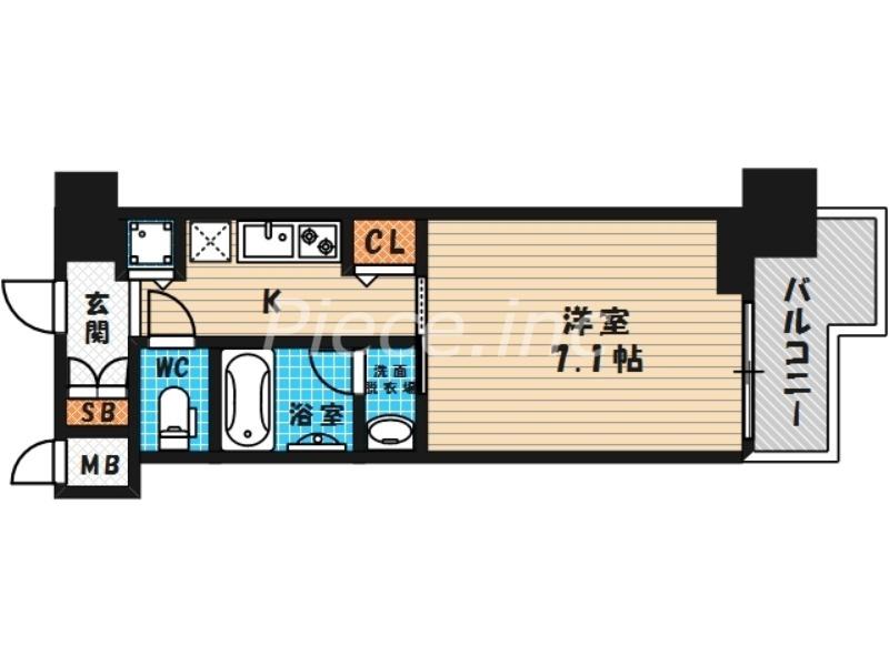 エイペックス梅田東Ⅱ(1K/5階)の間取り写真