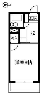 ハイム62(1K/2階)の間取り写真