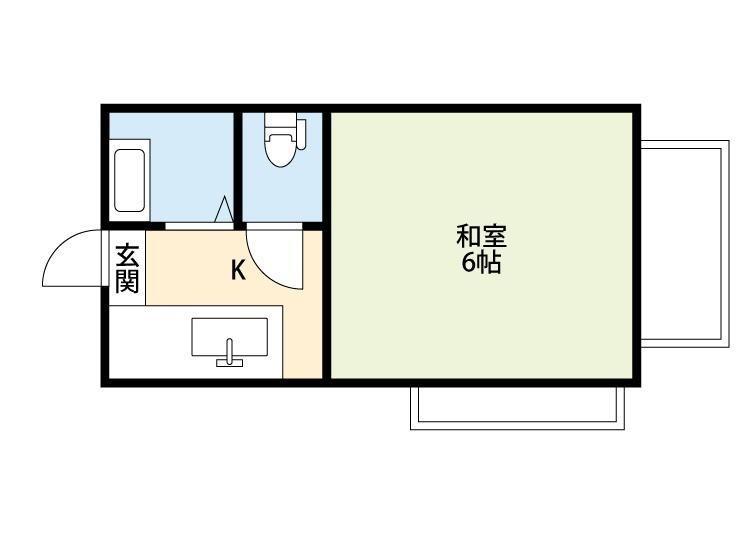 前川ビル(1K/2階)の間取り写真
