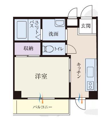 BCASA松戸IIIRE-BORN(1DK/1階)の間取り写真
