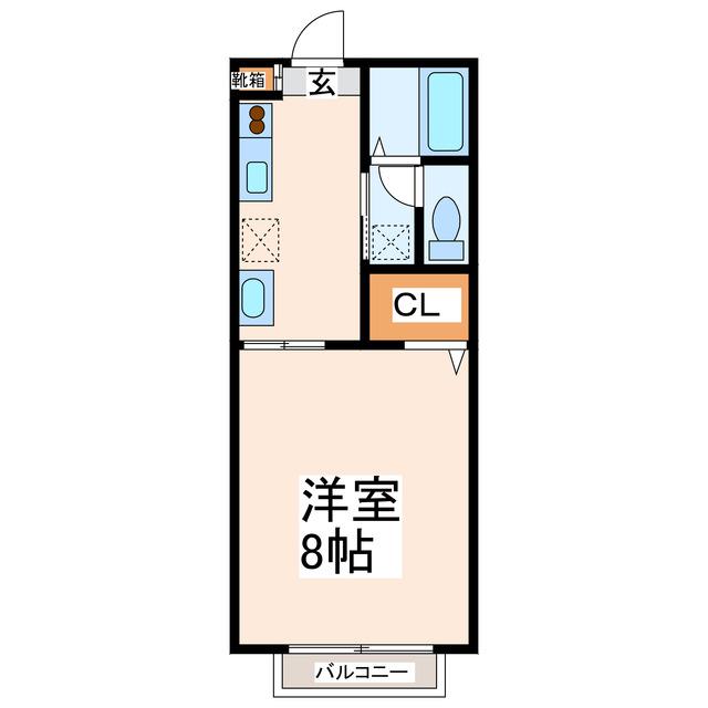 サンライフシティ(1K/1階)の間取り写真