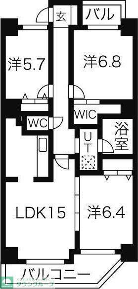 AMBIENTE泉(3LDK/11階)の間取り写真