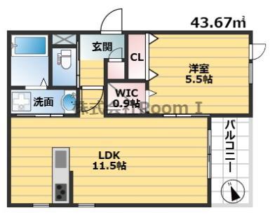 HEBEL MAISON OSAKA PORT・旭化成ヘーベルメゾンH(1LDK/3階)の間取り写真