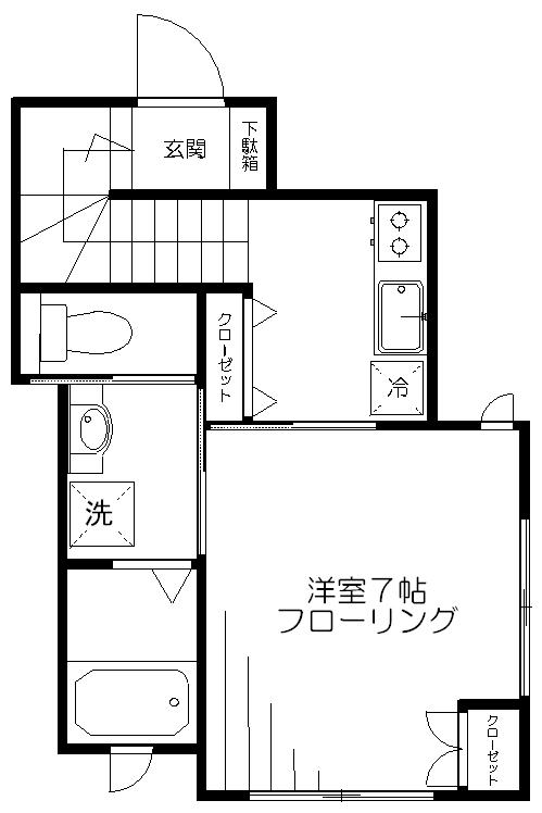  永福町テラス(1K/2階)の間取り写真