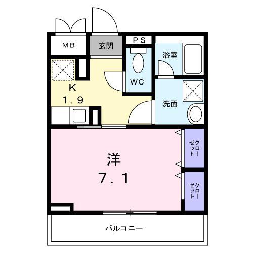 シャノワール(1K/3階)の間取り写真
