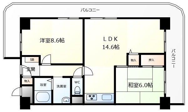 レジオン出来島公園(2LDK/5階)の間取り写真