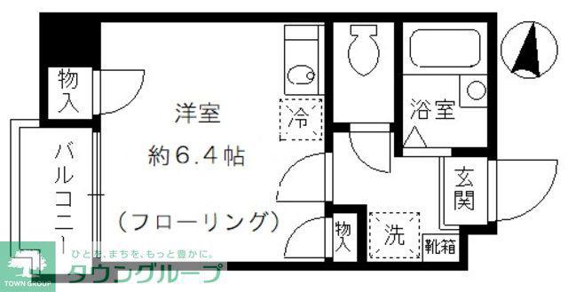 キングダムエフ(ワンルーム/1階)の間取り写真