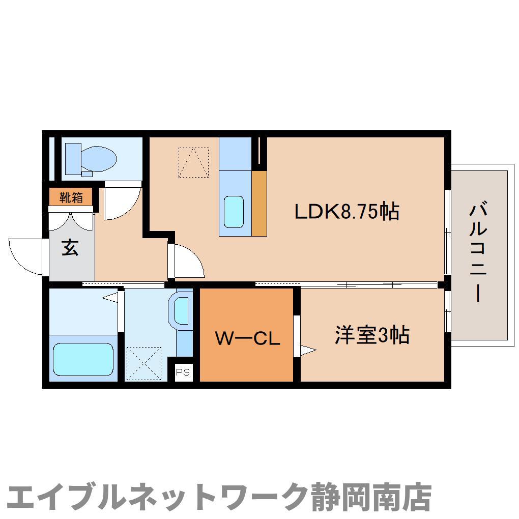 ピュアハウス(1LDK/2階)の間取り写真
