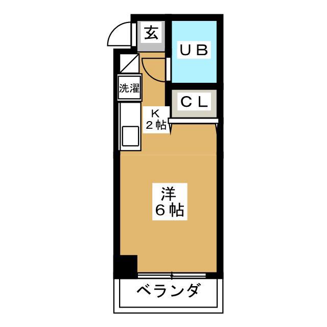 アムール深沢(ワンルーム/1階)の間取り写真