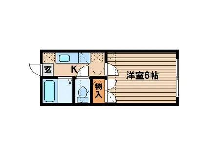 アーバンハウス鷺ヶ森(1K/1階)の間取り写真