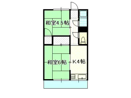 海吉コーポ(2K/2階)の間取り写真