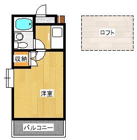 コスモシティ蒲生(1K/2階)の間取り写真