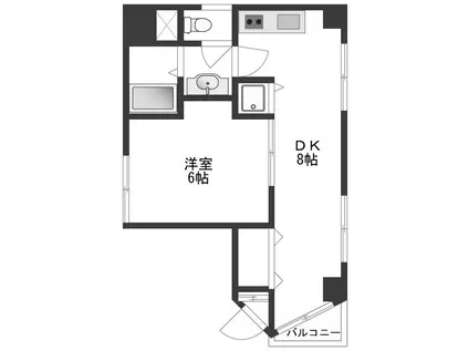 アーバン錦糸町(1DK/3階)の間取り写真