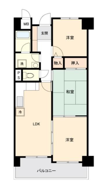 アーバンパーク行徳(3LDK/6階)の間取り写真