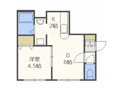  アナーズコテージB棟 (1DK/2階)の間取り写真