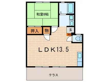 レジデンス須磨浦(1LDK/1階)の間取り写真