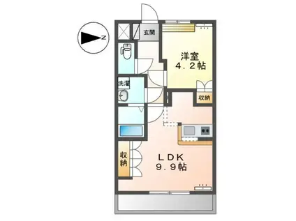 東武伊勢崎線 新伊勢崎駅 徒歩48分 2階建 築19年(1LDK/2階)の間取り写真