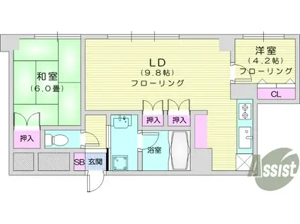 ガーデンハイツAIHARA1(2LDK/3階)の間取り写真