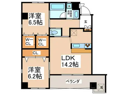 AXIS LIFE TSURUHARA(2LDK/3階)の間取り写真