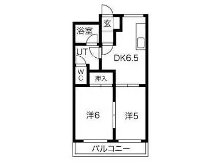 スプリング岩崎II(2DK/1階)の間取り写真