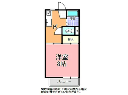 コーポ島田A・B棟(1K/2階)の間取り写真