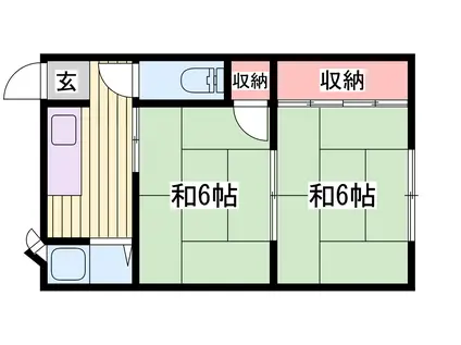 浦岡マンション(2K/3階)の間取り写真