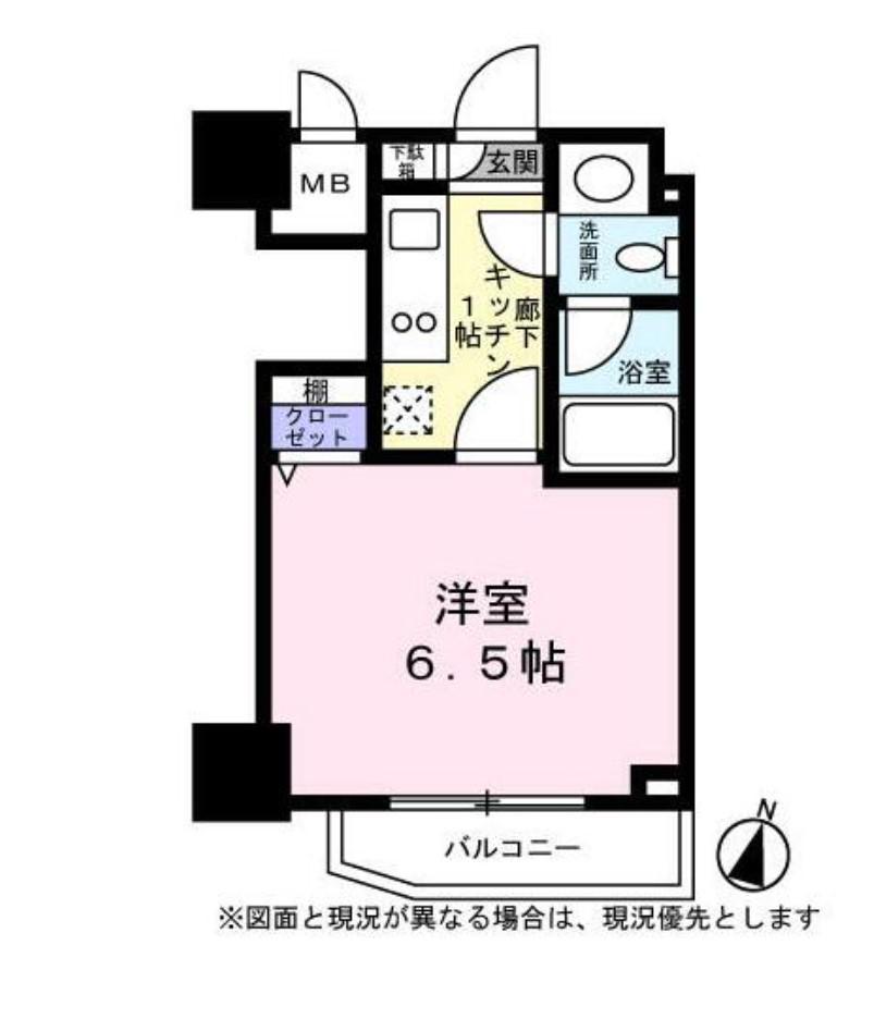 レジディア恵比寿III(1K/2階)の間取り写真