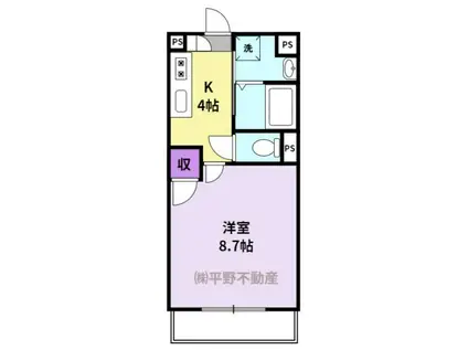 ドリームハウス3(1K/1階)の間取り写真