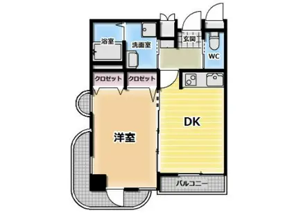 ＪＲ予讃線 丸亀駅 徒歩7分 7階建 築18年(1DK/6階)の間取り写真