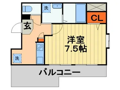 新千葉小川マンション(1K/8階)の間取り写真