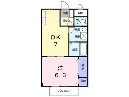 サニ-紫原I(1DK/1階)の間取り写真