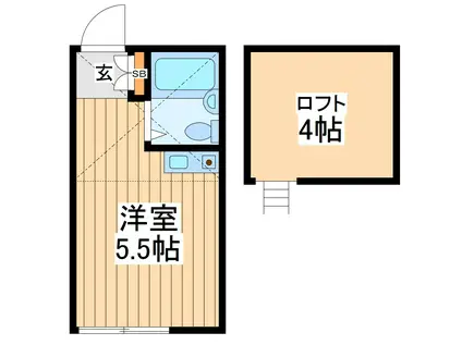 アイカーサ川崎(ワンルーム/2階)の間取り写真