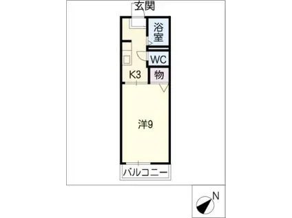 アーバンフラット藤沢A棟(1K/2階)の間取り写真