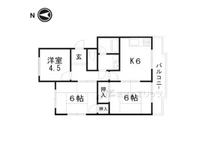 メゾン・ヨシダ(3DK/2階)の間取り写真