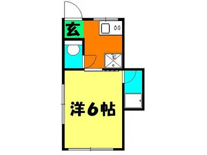 田中荘(1K/1階)の間取り写真