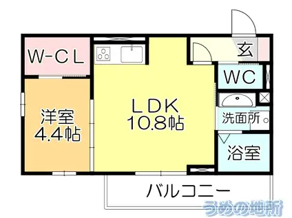 D-ROOMM.K(1LDK/3階)の間取り写真