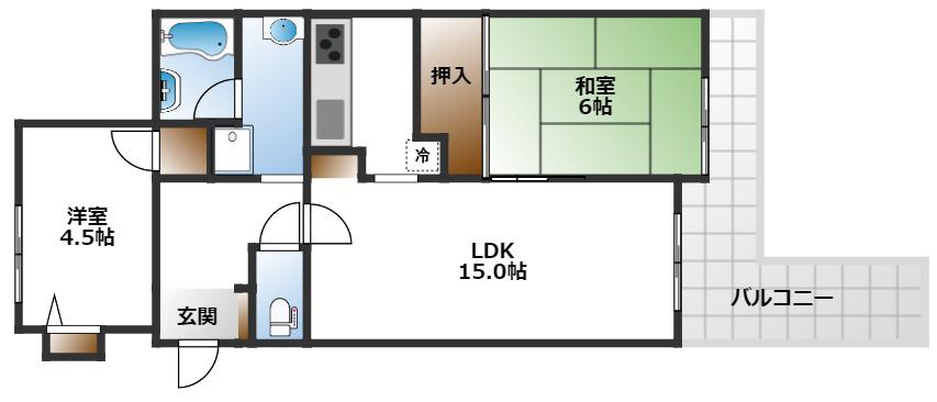 リブレ待兼山(2LDK/5階)の間取り写真